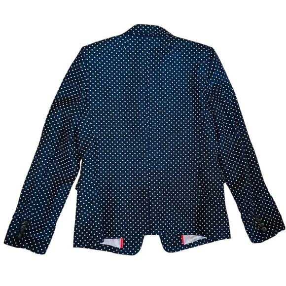 J. Crew Women’s Sz 8 Navy Blue Dot Regent Blazer Linen Single Button - Picture 9 of 15